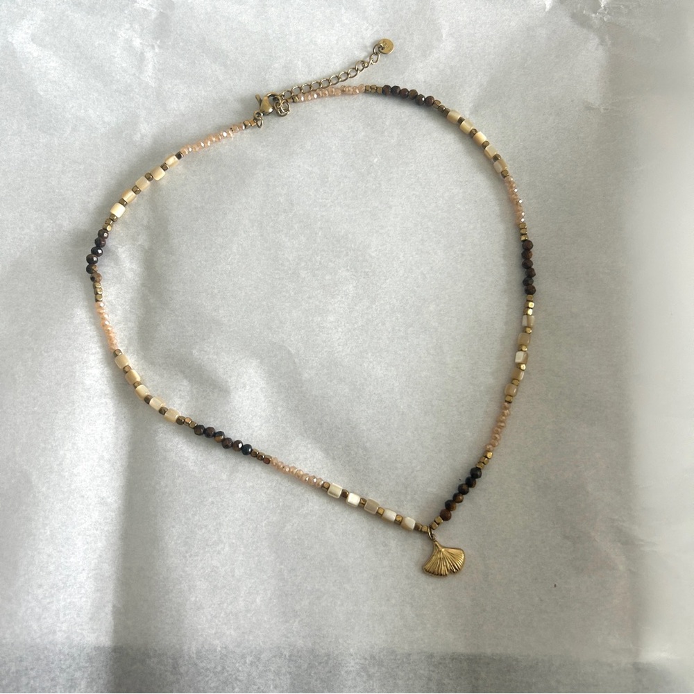 Elegant Gold and Black Beaded Necklace